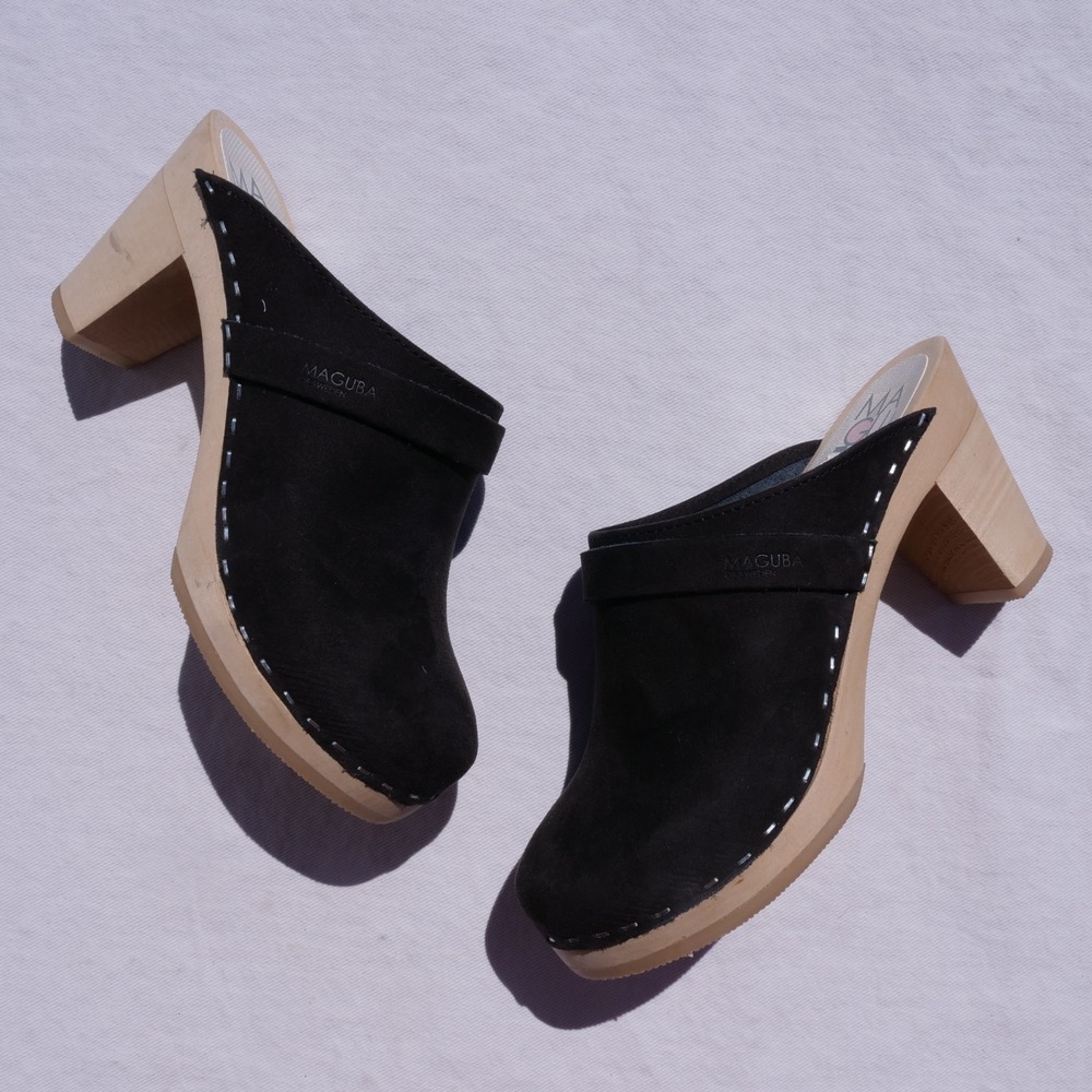 Modern Maguba Stockholm black heeled clogs